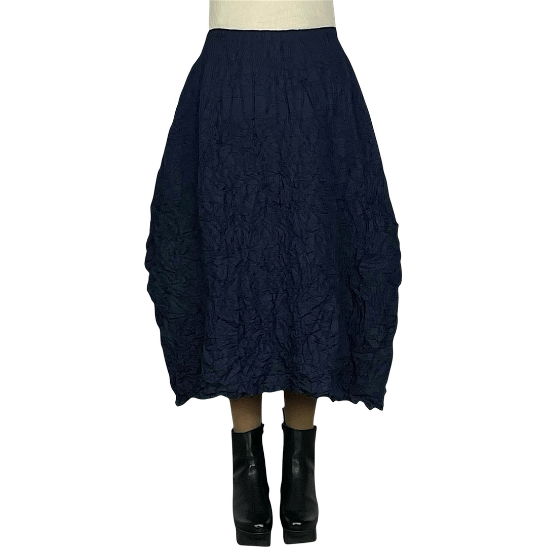 SOLID CRUSH PLEAT A-LINE SKT