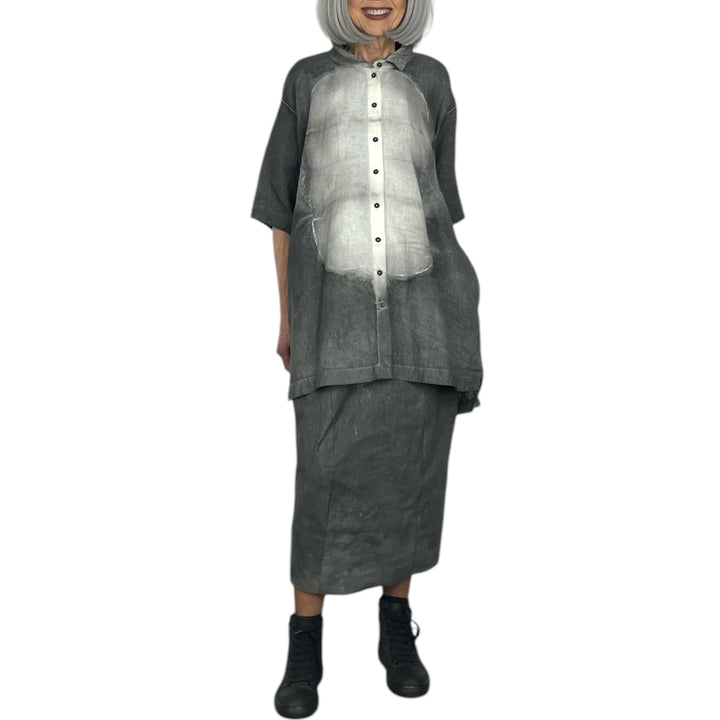 COATED LINEN SKIRT