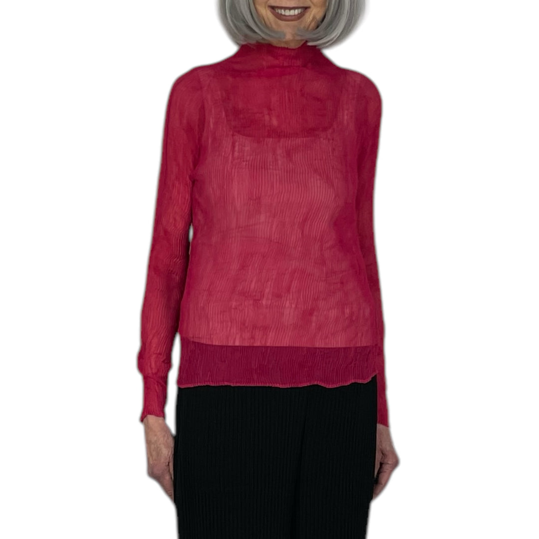 CHIFFON TWIST 2 HI-NECK TOP