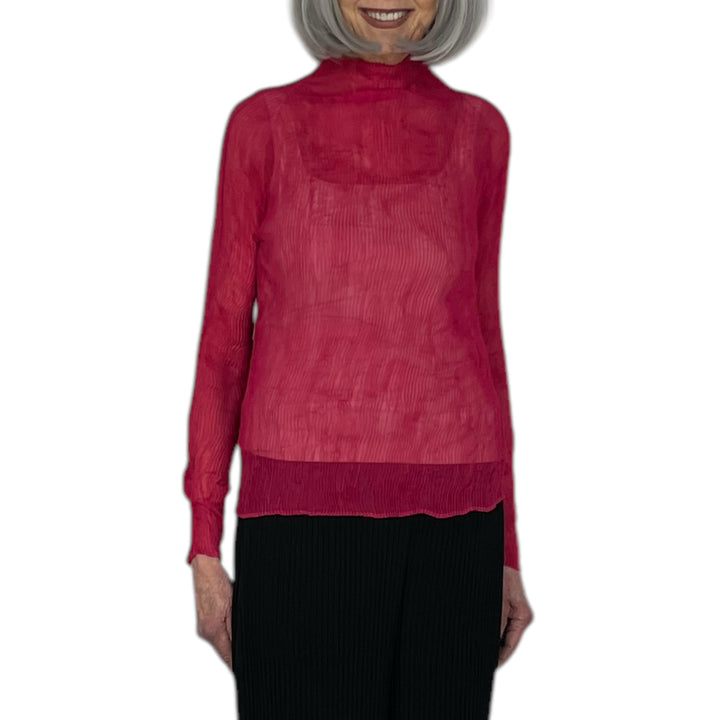 CHIFFON TWIST 2 HI-NECK TOP
