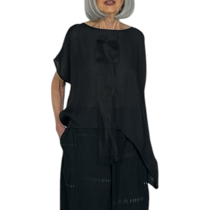 SHEER CAP SLEEVE TOP