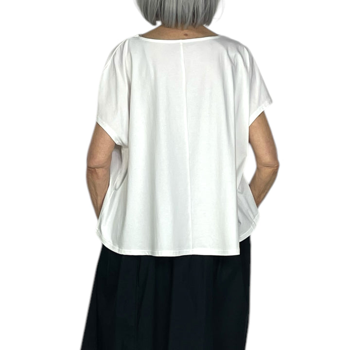 ABSTRACT PRINT CAP SLEEVE TEE
