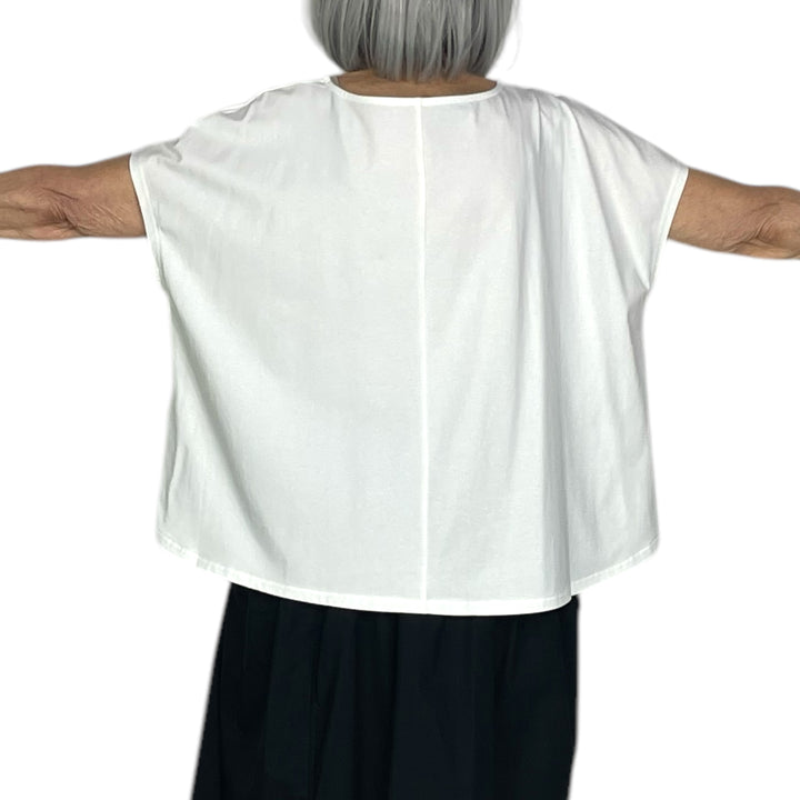 ABSTRACT PRINT CAP SLEEVE TEE