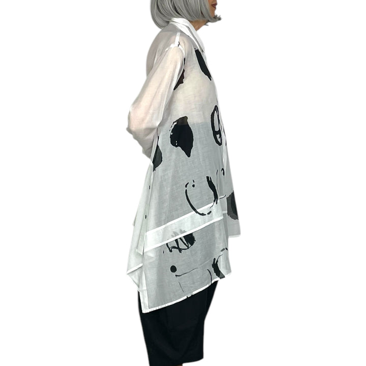 PAINTED VOILE TUNIC SHIRT