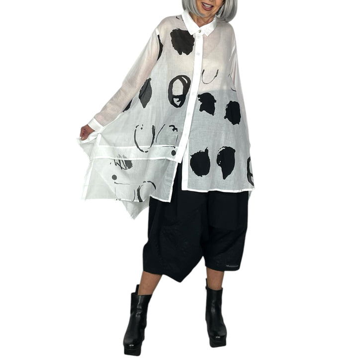 PAINTED VOILE TUNIC SHIRT