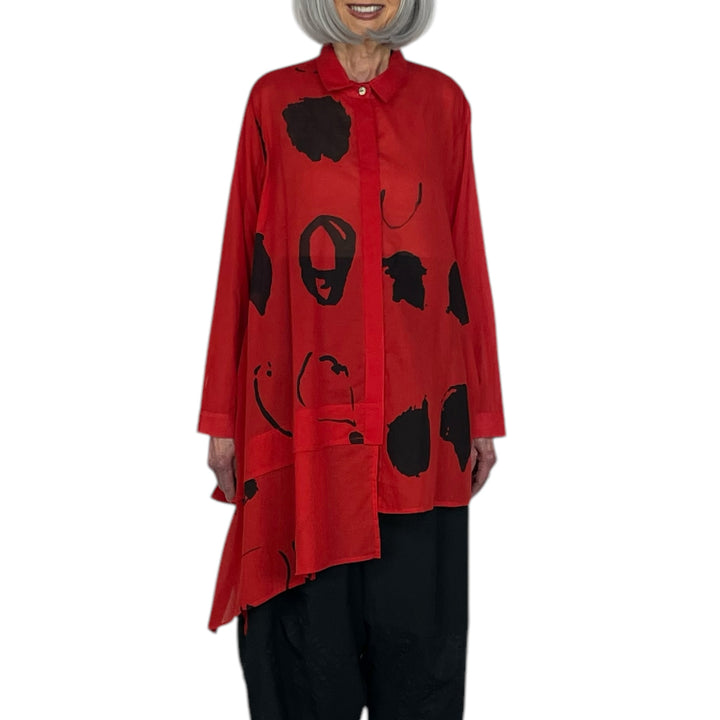 PAINTED VOILE TUNIC SHIRT
