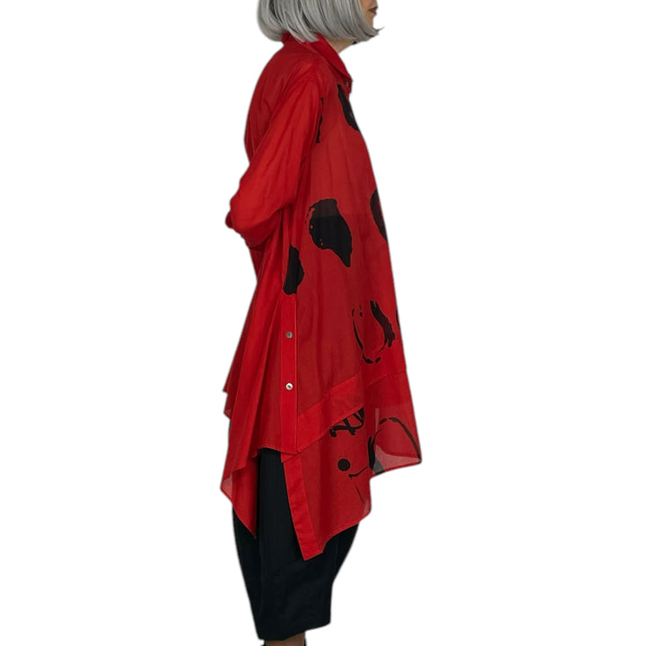 PAINTED VOILE TUNIC SHIRT