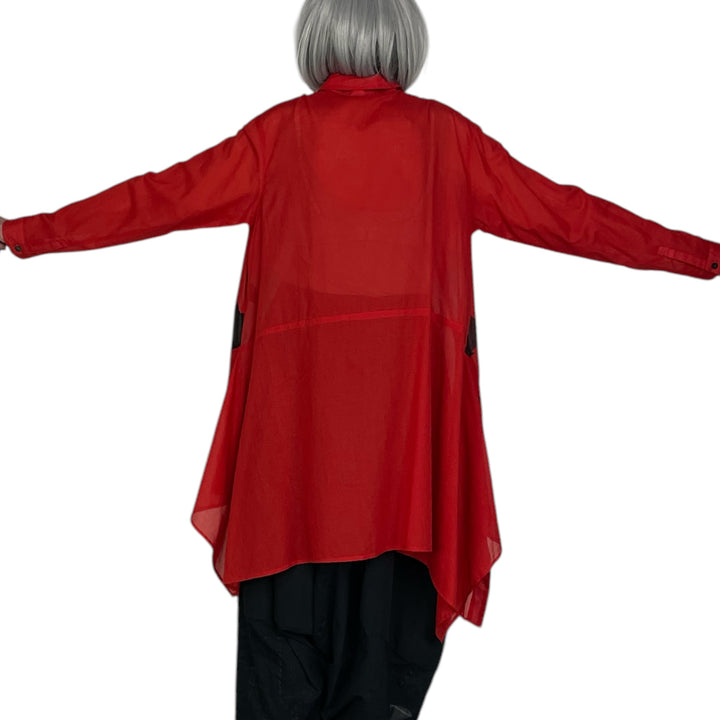PAINTED VOILE TUNIC SHIRT