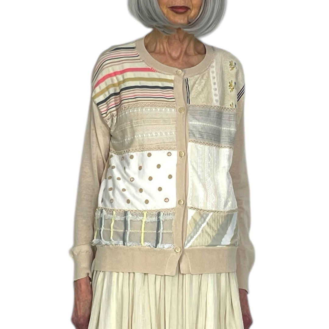 SOCK KNIT PATCHWORK CARDIGAN