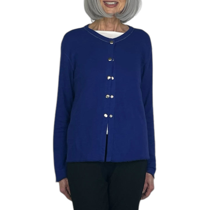 DOUBLE LAYER SNAP CARDIGAN