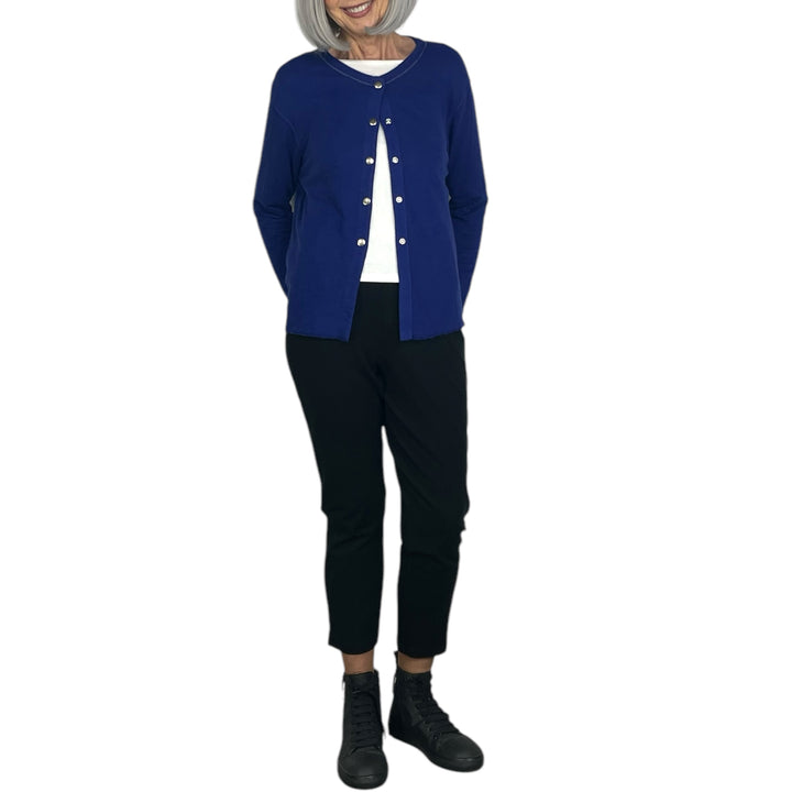 DOUBLE LAYER SNAP CARDIGAN