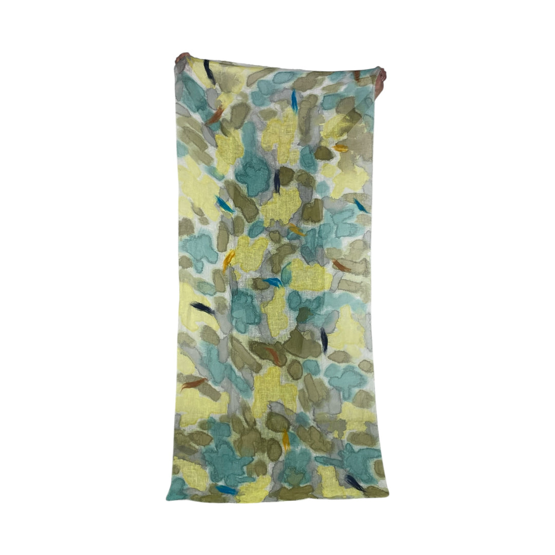 ABSTRACT PRINT LINEN SCARF