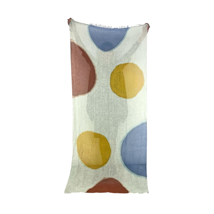 BIG CIRCLE PRINT LINEN SCARF