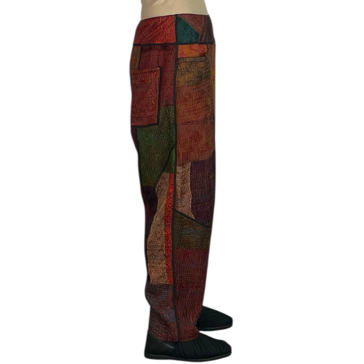 SILK JACQUARD PANELED LANTERN PANT