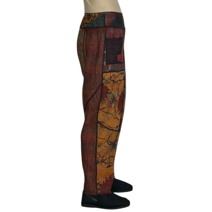 SILK JACQUARD PANELED LANTERN PANT