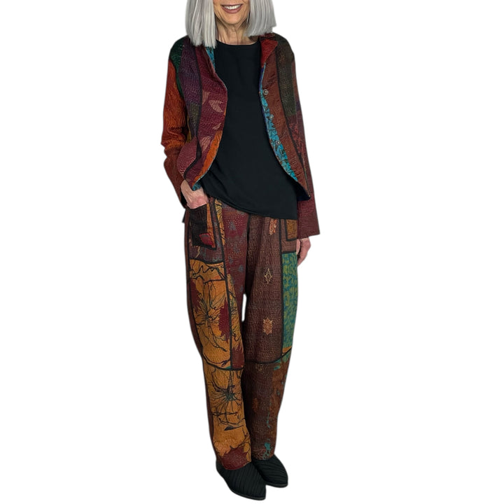 SILK JACQUARD CROPPED BASIC JACKET