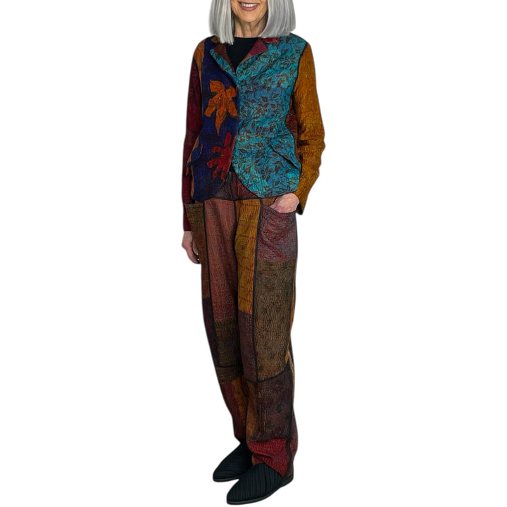 SILK JACQUARD CROPPED BASIC JACKET