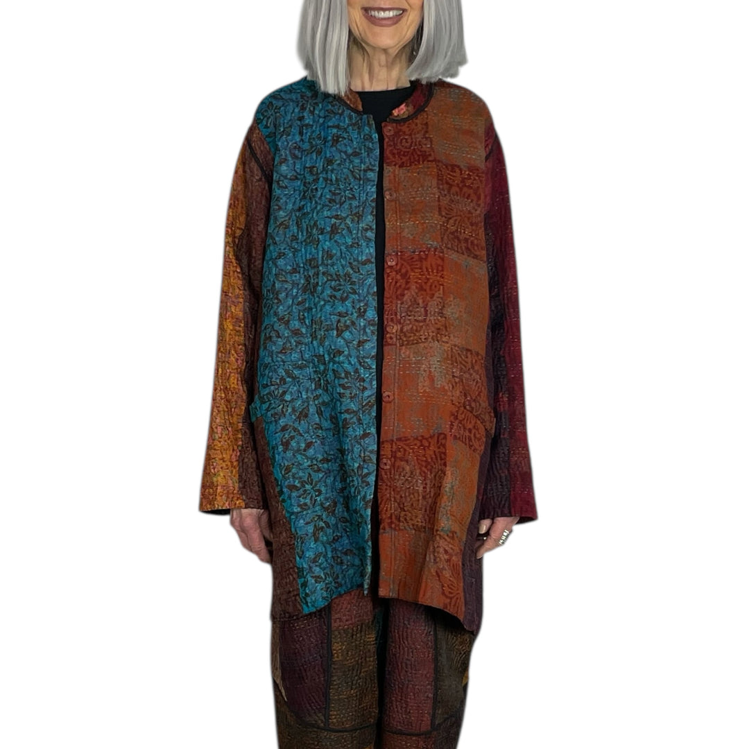 SILK JACQUARD KAFTAN JACKET MEDIUM