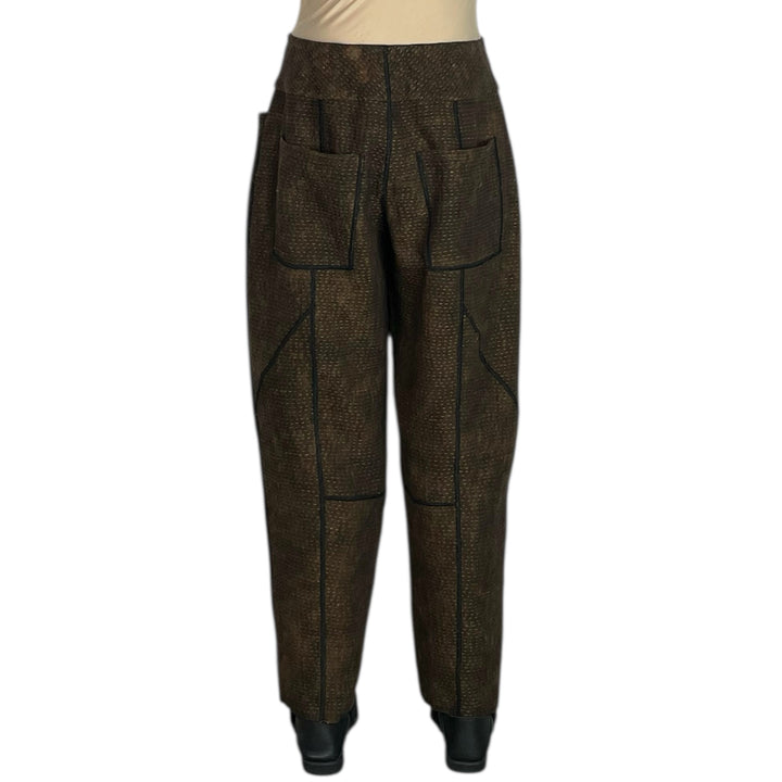 DENIM SUN-DYE PANELED LANTERN PANTS
