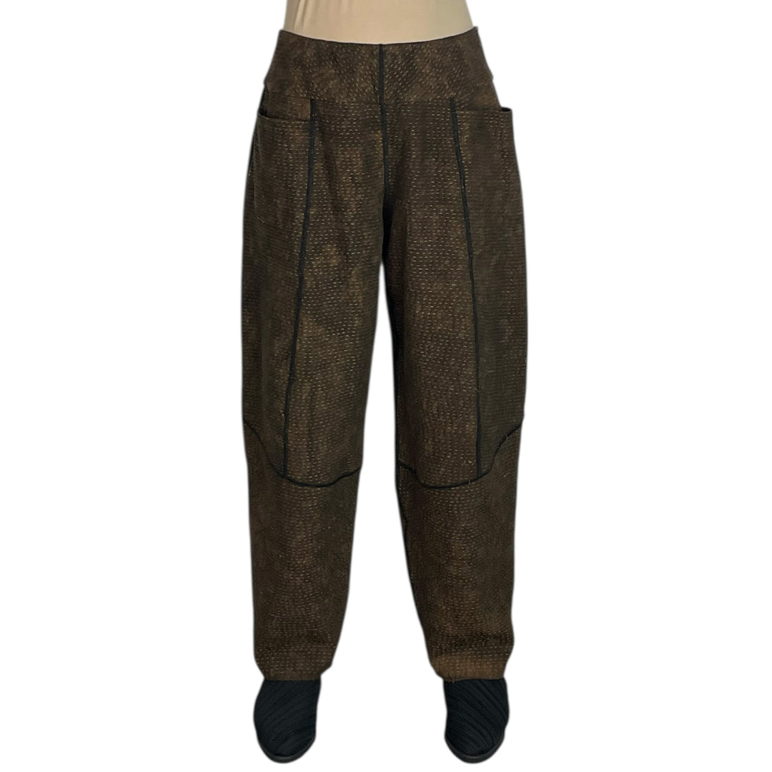 DENIM SUN-DYE PANELED LANTERN PANTS
