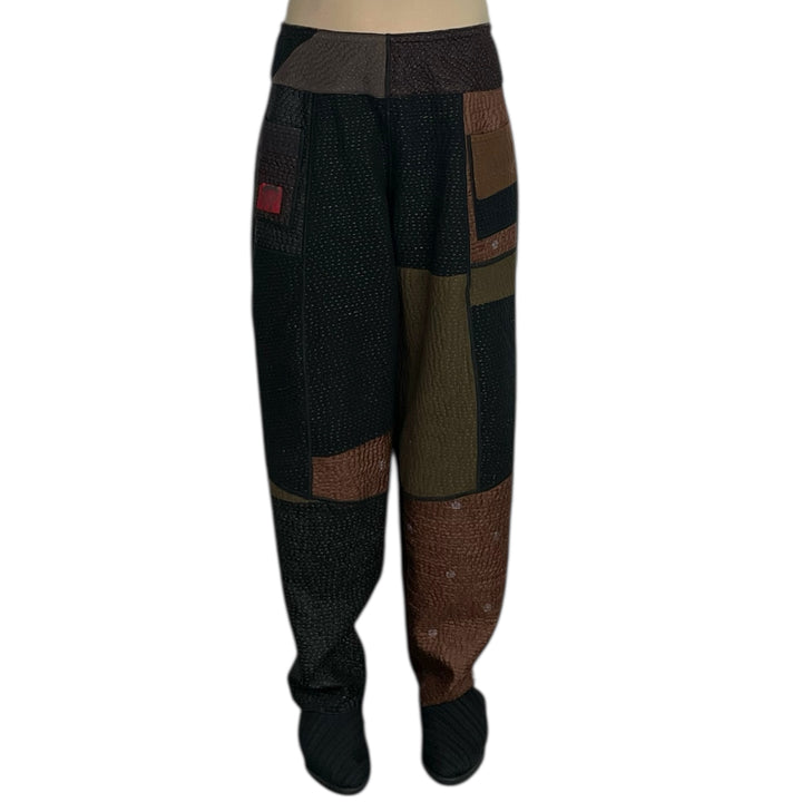 DENIM SUN-DYE PANELED LANTERN PANTS