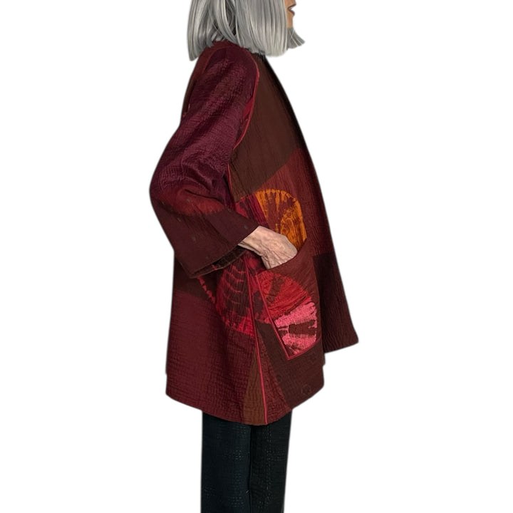 CIRCLE SHIBORI TIE DYE A-LINE JACKET