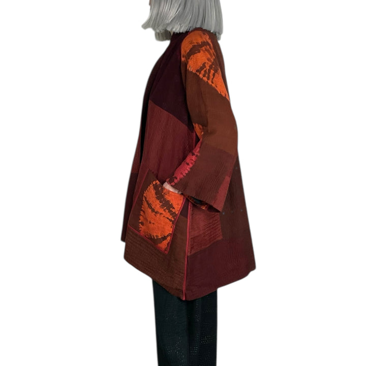 CIRCLE SHIBORI TIE DYE A-LINE JACKET