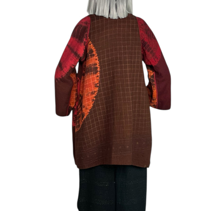 CIRCLE SHIBORI TIE DYE A-LINE JACKET