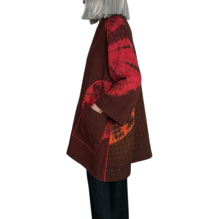 CIRCLE SHIBORI TIE DYE A-LINE JACKET