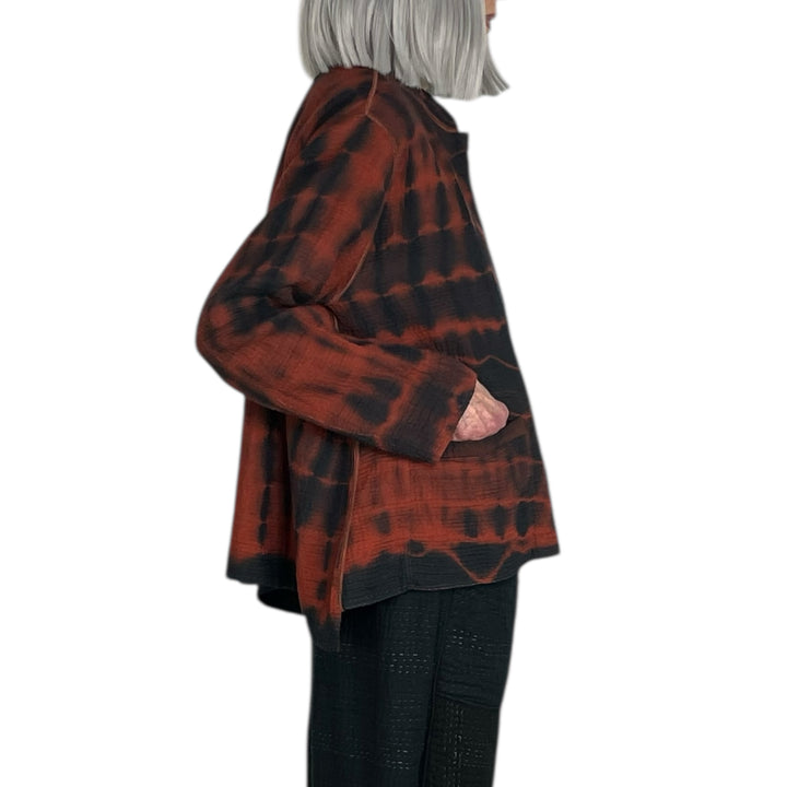 SHIBORI TIE-DYE KAFTAN SHORT JACKET