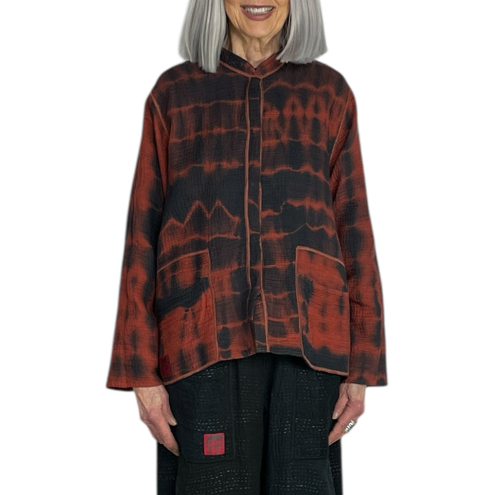 SHIBORI TIE-DYE KAFTAN SHORT JACKET