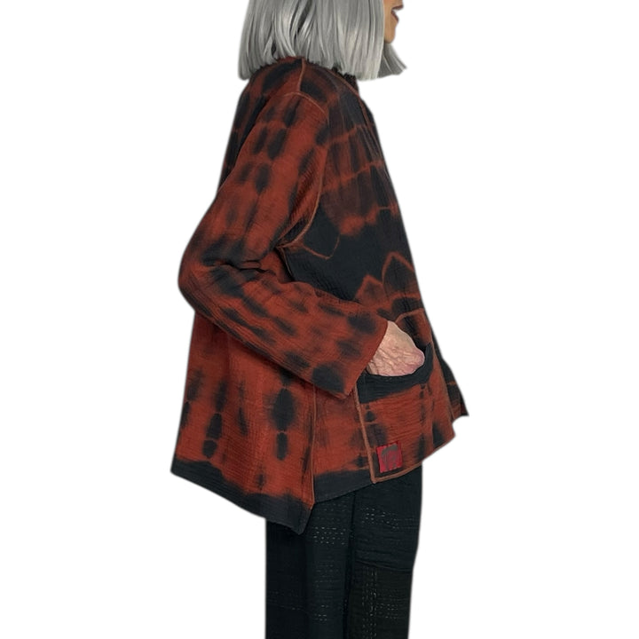 SHIBORI TIE-DYE KAFTAN SHORT JACKET