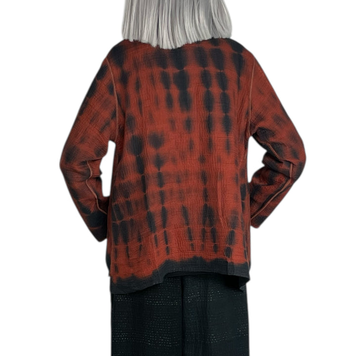 SHIBORI TIE-DYE KAFTAN SHORT JACKET