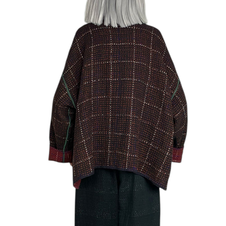WOOL WAFFLE NEW COWL NECK PONCHO TOP