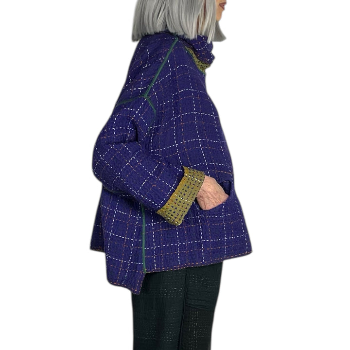 WOOL WAFFLE NEW COWL NECK PONCHO TOP