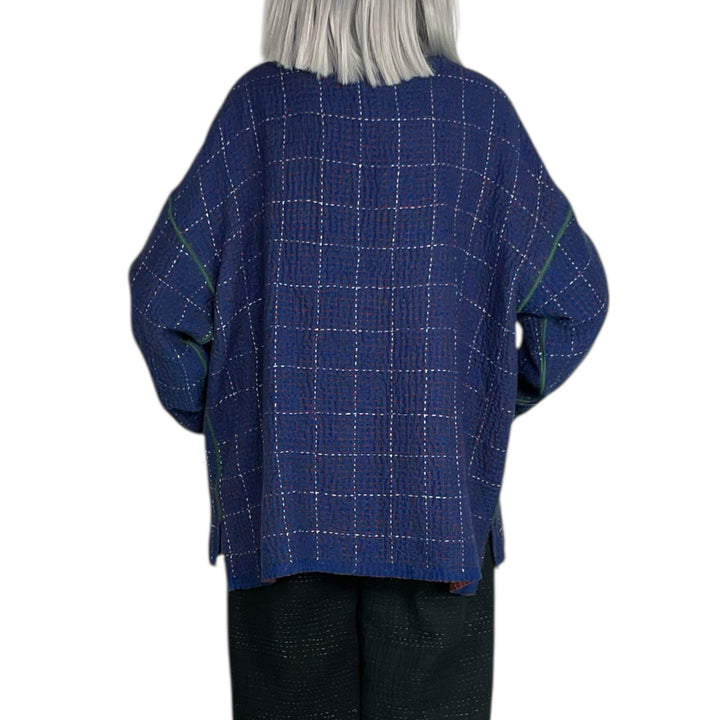 WOOL WAFFLE KANTHA SHIRT JACKET