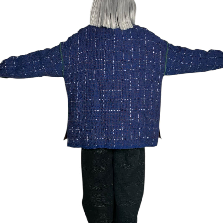 WOOL WAFFLE KANTHA SHIRT JACKET