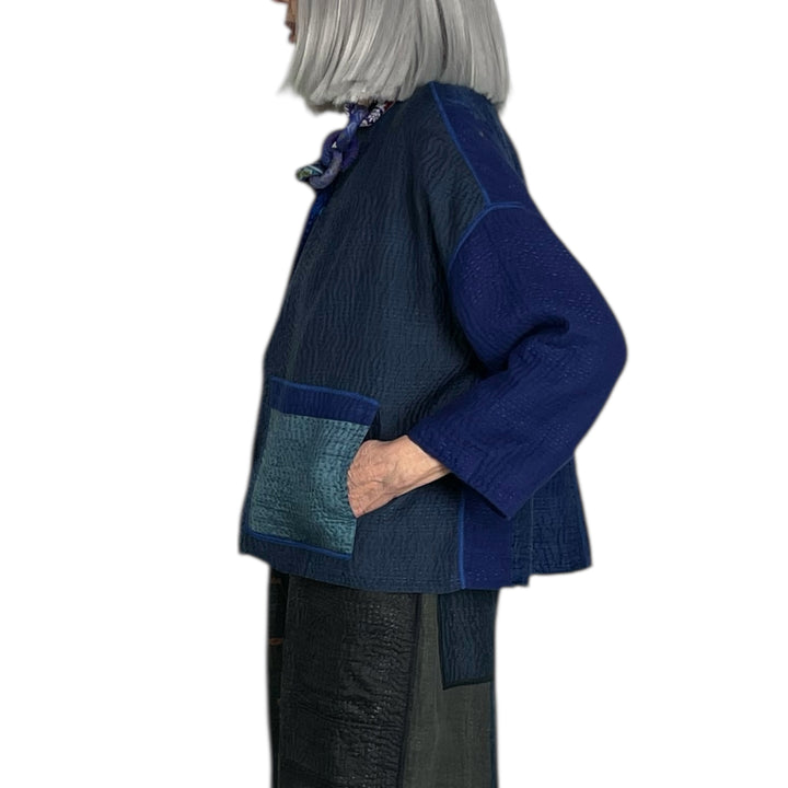MUJI PATCH STAND COLLAR CROPPED JACKET