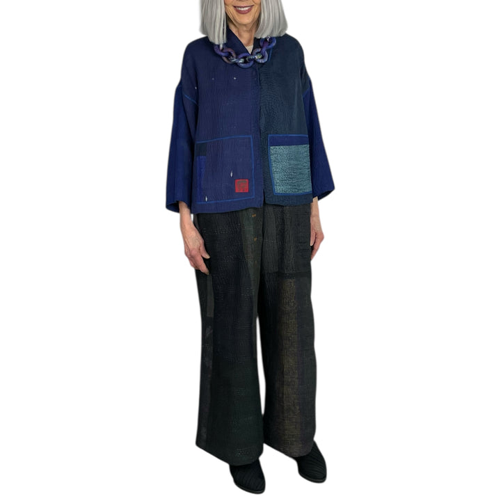 MUJI PATCH STAND COLLAR CROPPED JACKET