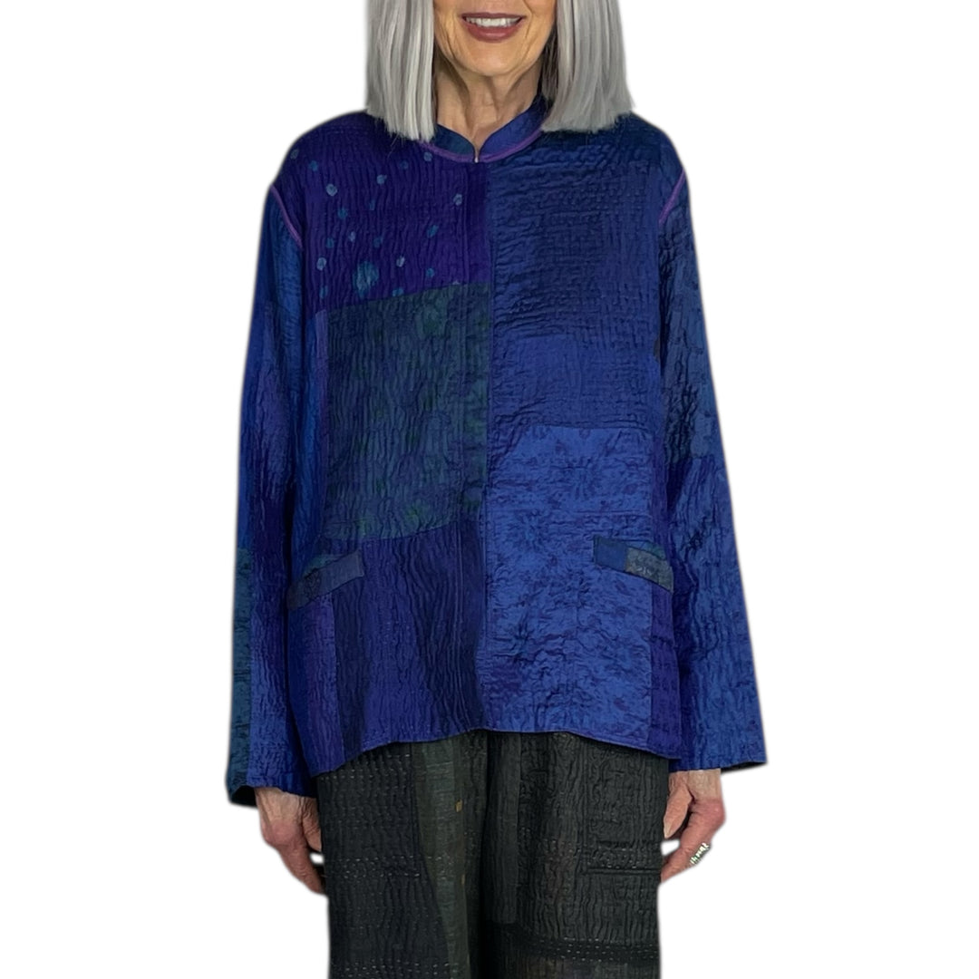 SILK JACQUARD KAFTAN SHORT JACKET