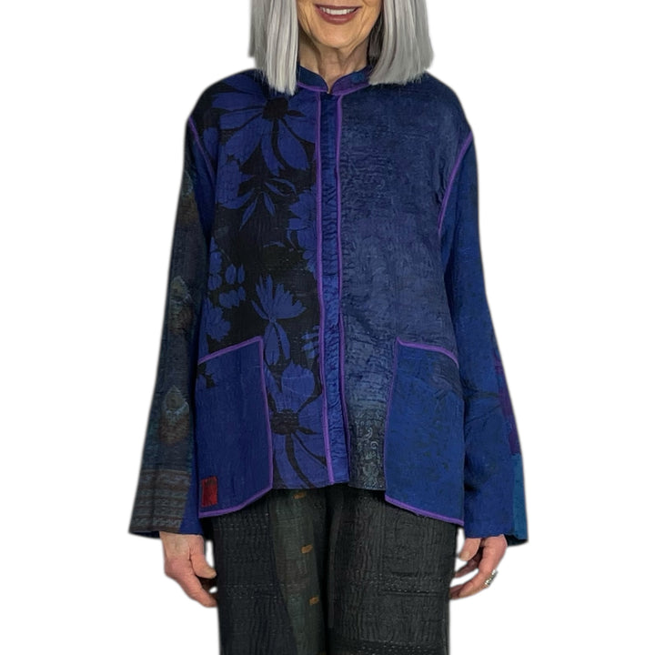 SILK JACQUARD KAFTAN SHORT JACKET