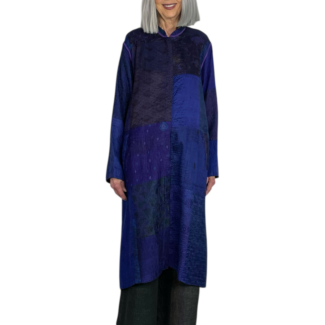 SILK JACCQUARD KAFTAN COAT