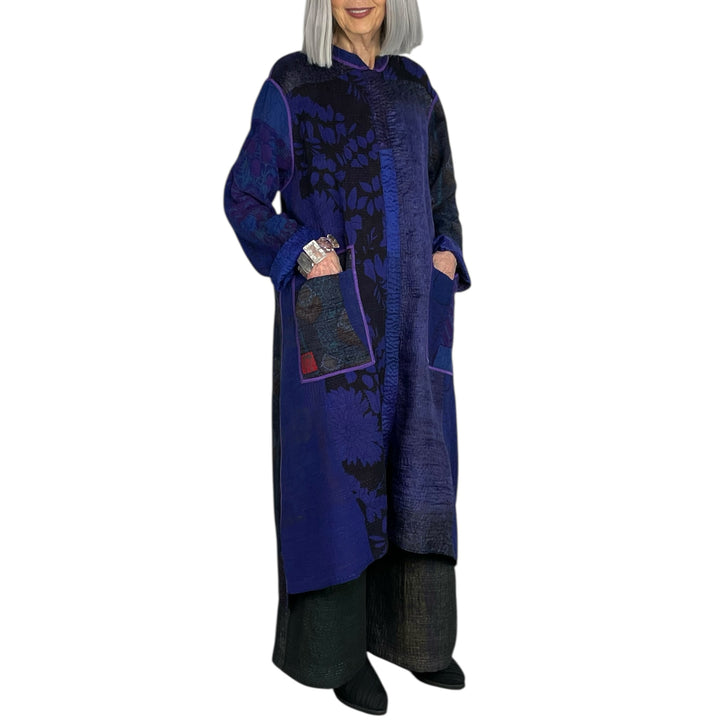 SILK JACCQUARD KAFTAN COAT
