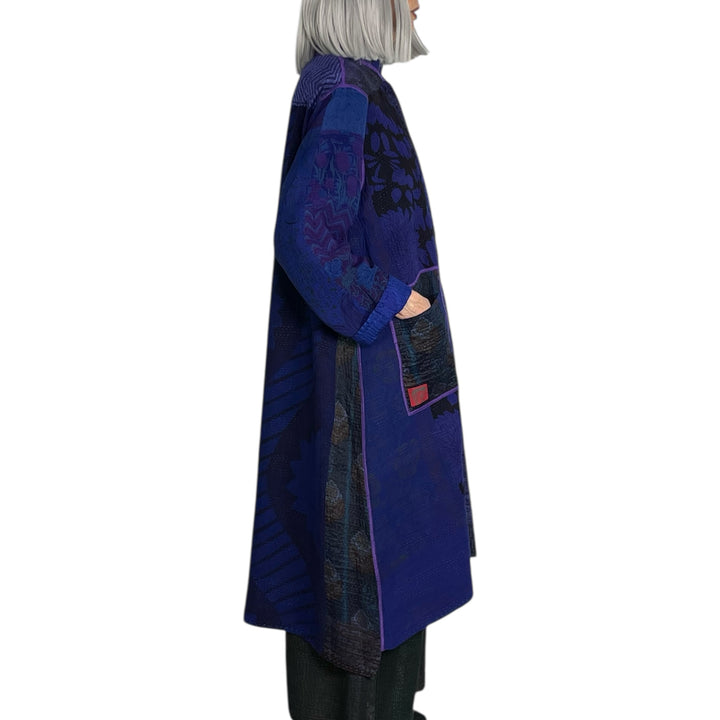 SILK JACCQUARD KAFTAN COAT