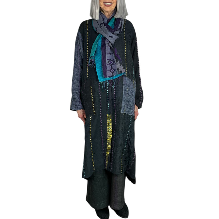 JEWEL WOVEN KAFTAN COAT