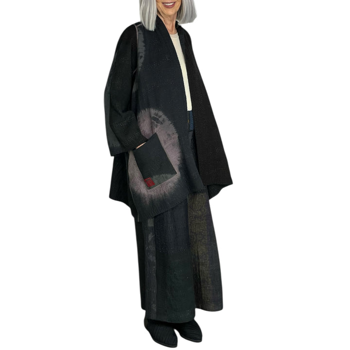CIRCLE SHIBORI TIE DYE A-LINE JACKET