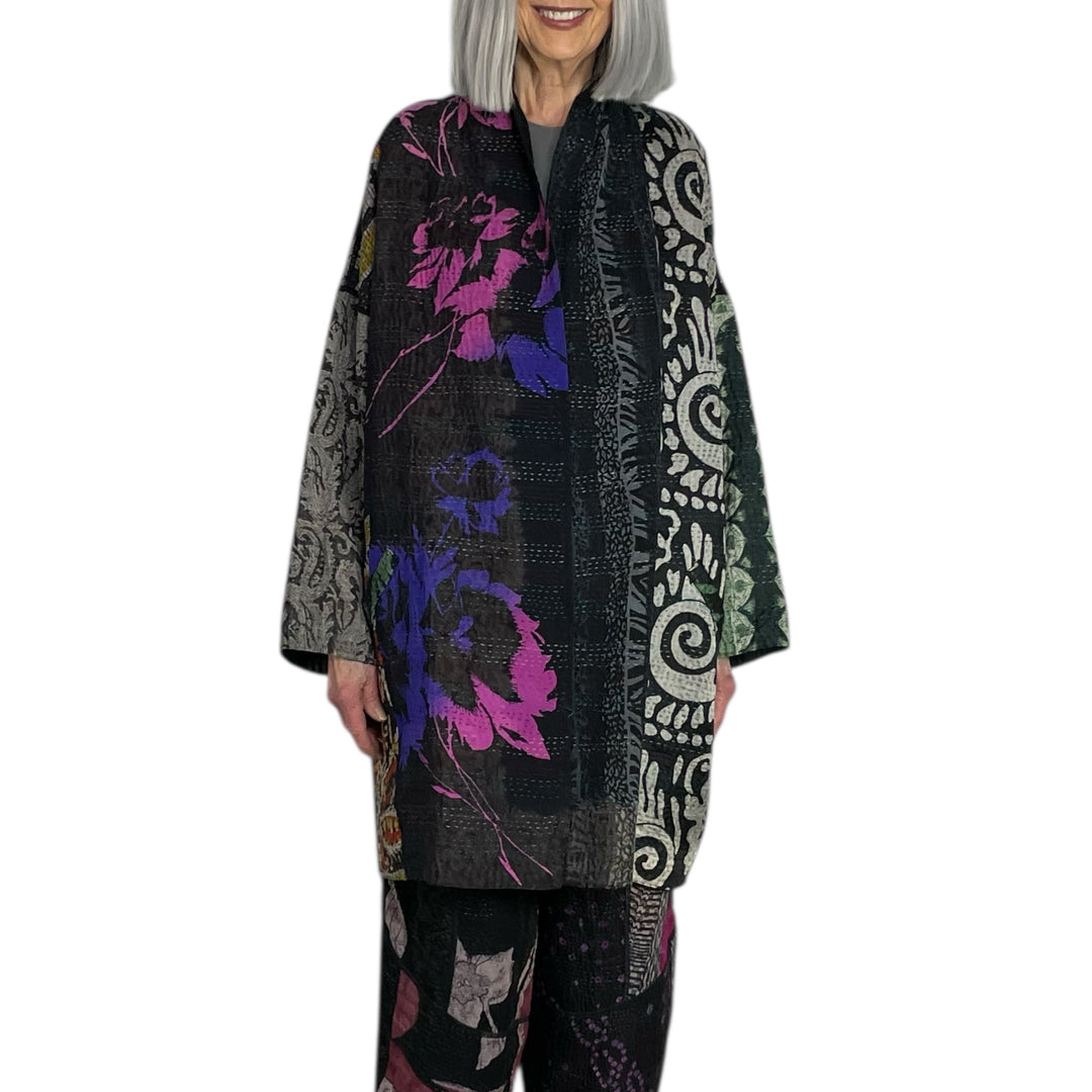 SILK JACQUARD HAORI JACKET