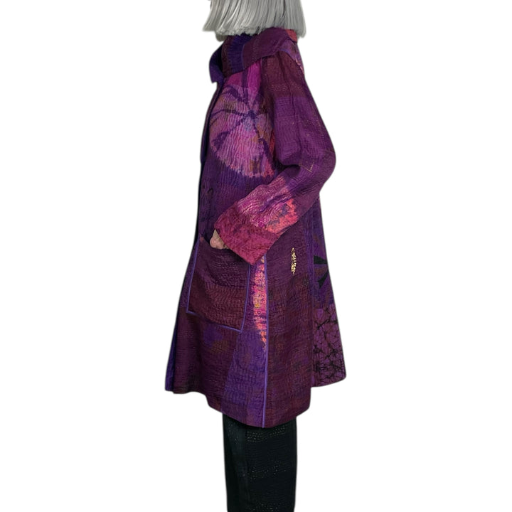 CIRCLE SHIBORI POCKET MEDIUM COAT