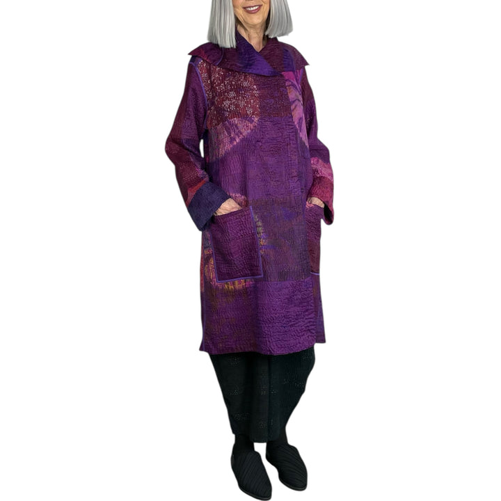 CIRCLE SHIBORI POCKET MEDIUM COAT