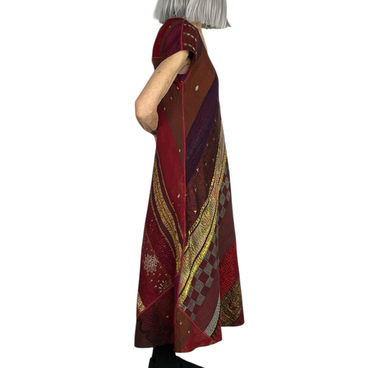 JEWEL WOVEN CAP SLEEVE DRESS